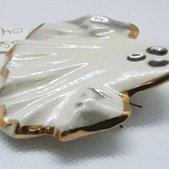 NEW Collectable Prosperity 22kt gold trimmed ceramic ghost pin - Picture 4 of 12